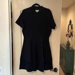 Navy knit dress with black collar. Kate spade. Worn once. Size xl
